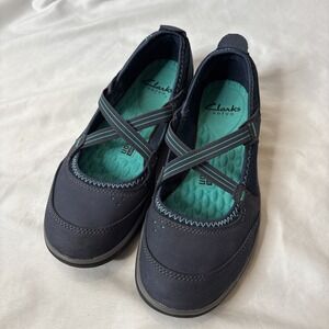 Clarks Privo Walking Soft Cushioned Slip On Mary Jane Womens 6.5 Shoes Blue Aqua